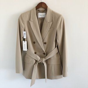 NWT Aritzia Babaton Samuel Blazer 2 Tan Double Breasted Belted